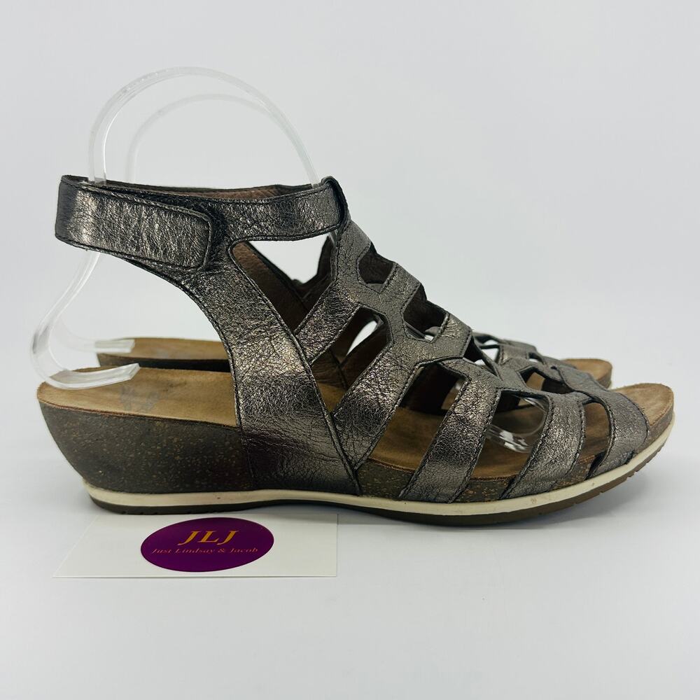 Dansko Women's Selina Pewter Leather Comfort Sandals Size 39 EU/ 8.5-9 US